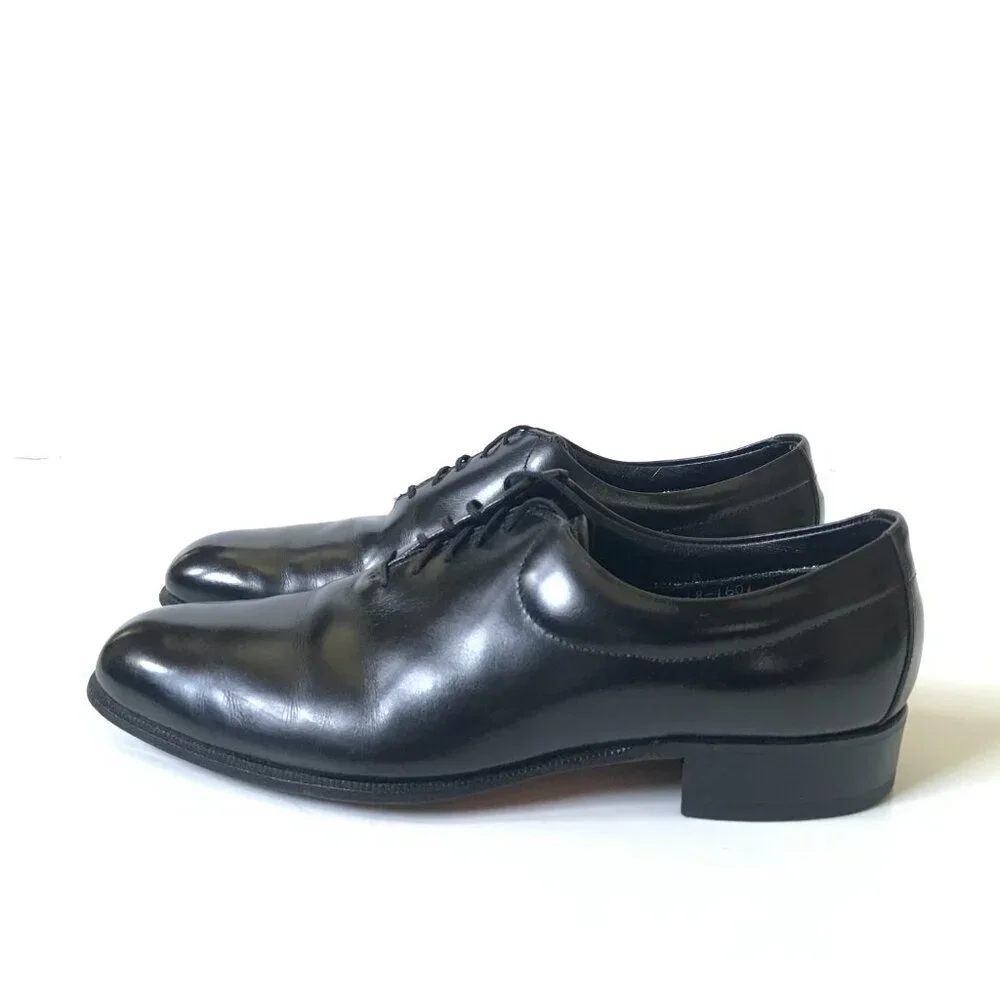 Johnson & Murphy Lace Up Loafers Dress Shoes Mens 7.5 Leather Tux Plain Toe